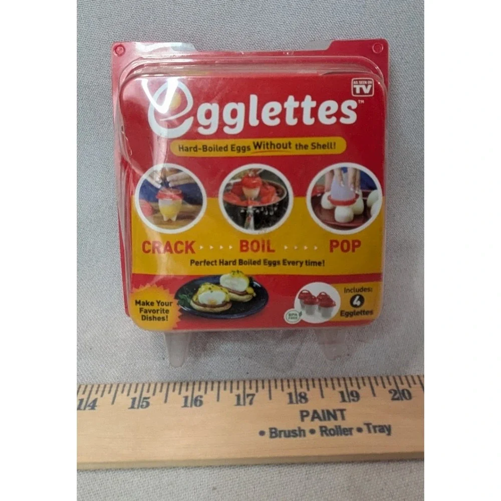 Egglettes Egg Cooker Pods Unisex OS Red New 4-Pack Hard Boiled No Shell ASOTV